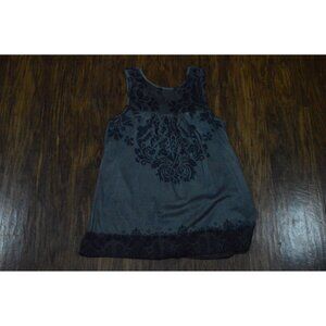 Espresso Tank Top Black Womens Size Large Front Embellished Shirt Bikercore